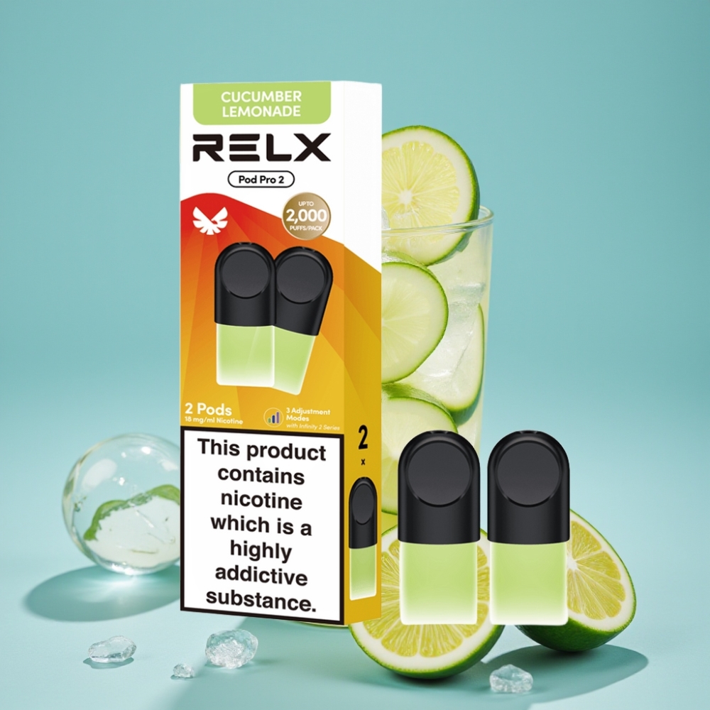 RELX Pod Pro 2 Chile vape - Limonada de Pepino (1.8% nicotina, 600 caladas, 1.9ml, 3 modos de voltaje)
