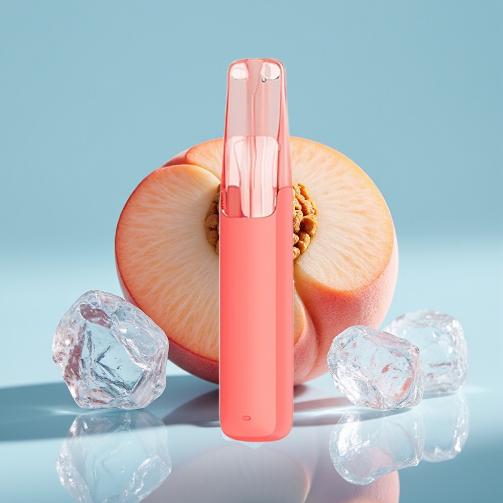 Snowplus Dash 4000 Puffs Dispositivo Desechable Chile Vape Sabor Durazno Hielo, Atomizador Cerámico, Batería 530 mAh, 7.5 ml