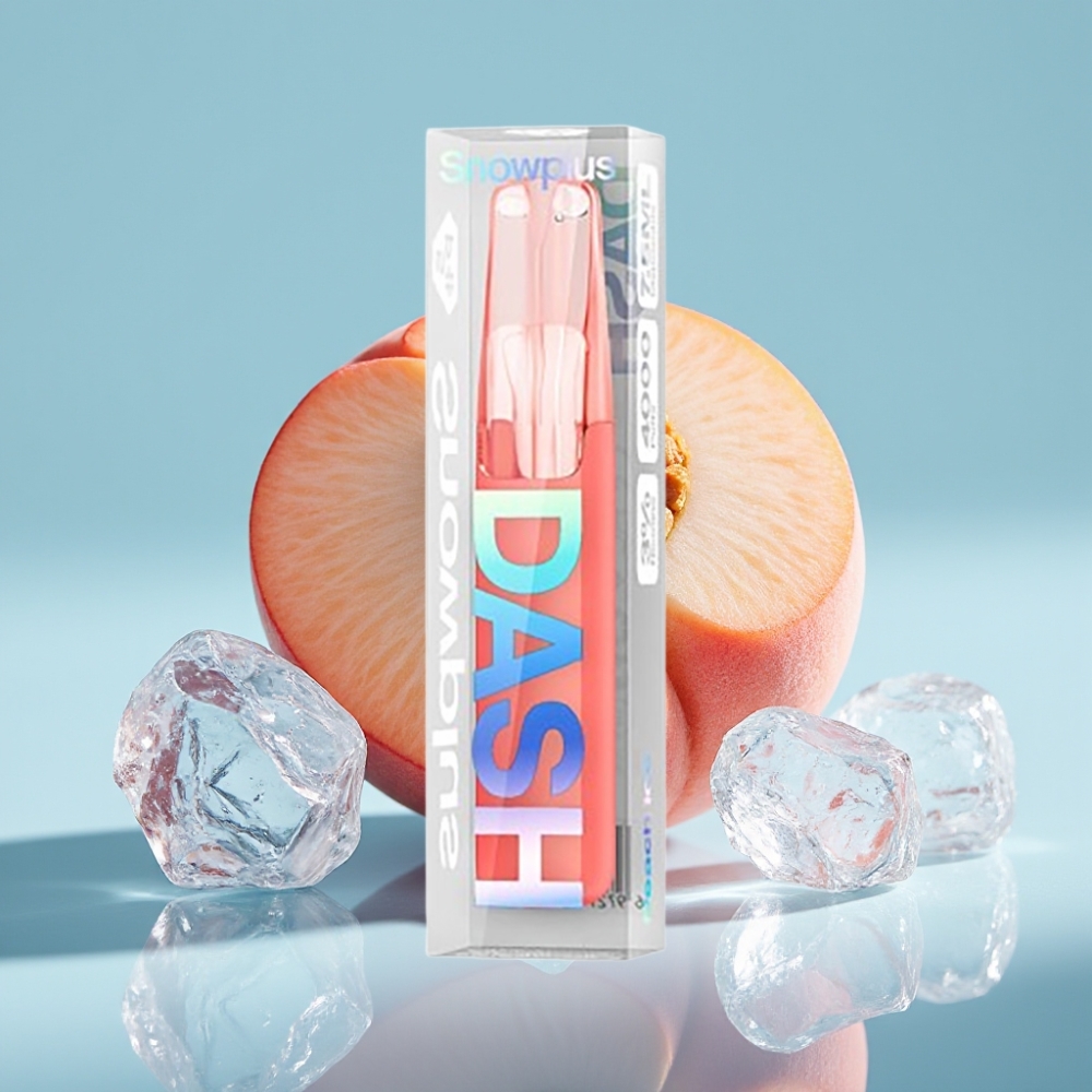 Snowplus Dash 4000 Puffs Dispositivo Desechable Chile Vape Sabor Durazno Hielo, Atomizador Cerámico, Batería 530 mAh, 7.5 ml