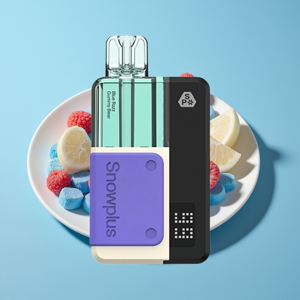 Snowplus Swift 5000 Puffs Kit Prefilled Chile Vape 43x81x25mm 65g Dual Mesh 1000mAh 2+10ml 2% Blue Razz Gummy Bear