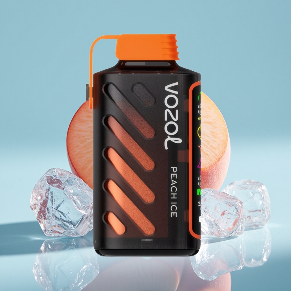 VOZOL Gear Power 20000 Puffs Chile Vape - Durazno Hielo, Tecnología S.i.L.C., 20mL, 5%(50mg), Pantalla Completa, Doble Malla