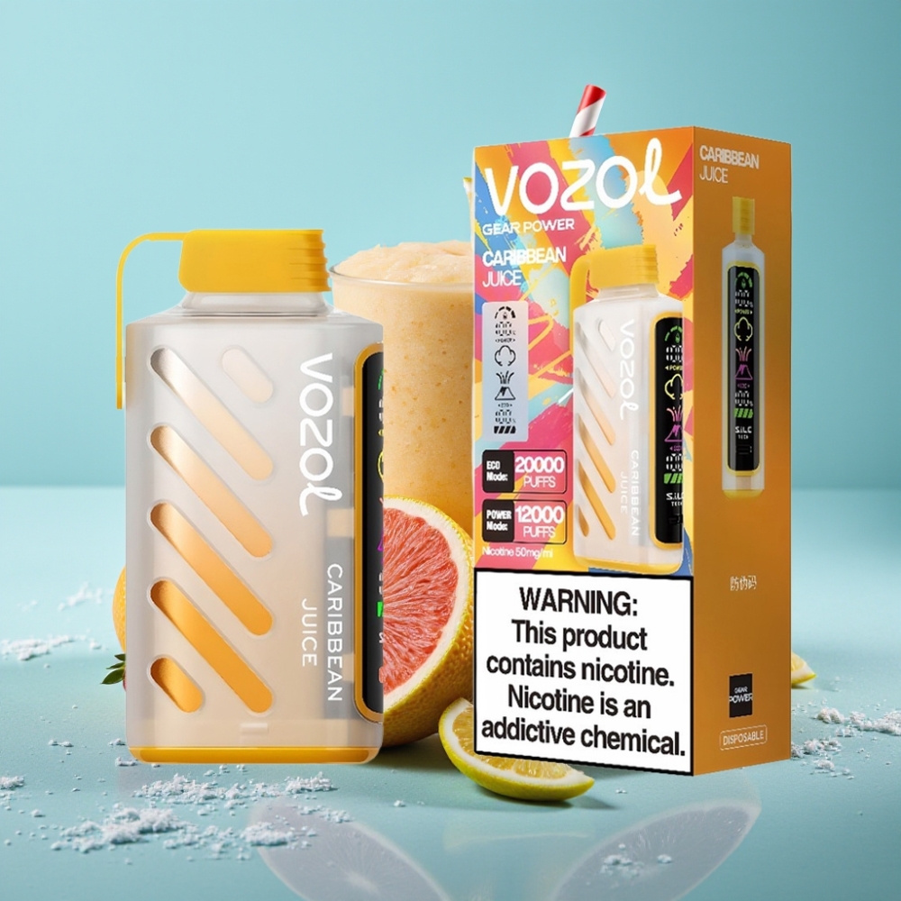 VOZOL Gear Power 20000 Puffs Chile vape Caribe Jugo Tecnología S.i.L.C. Tech ECO 20000 Puffs POWER 12000 Puffs Dual Mesh Coil Pantalla Completa 20mL 5%(50mg)