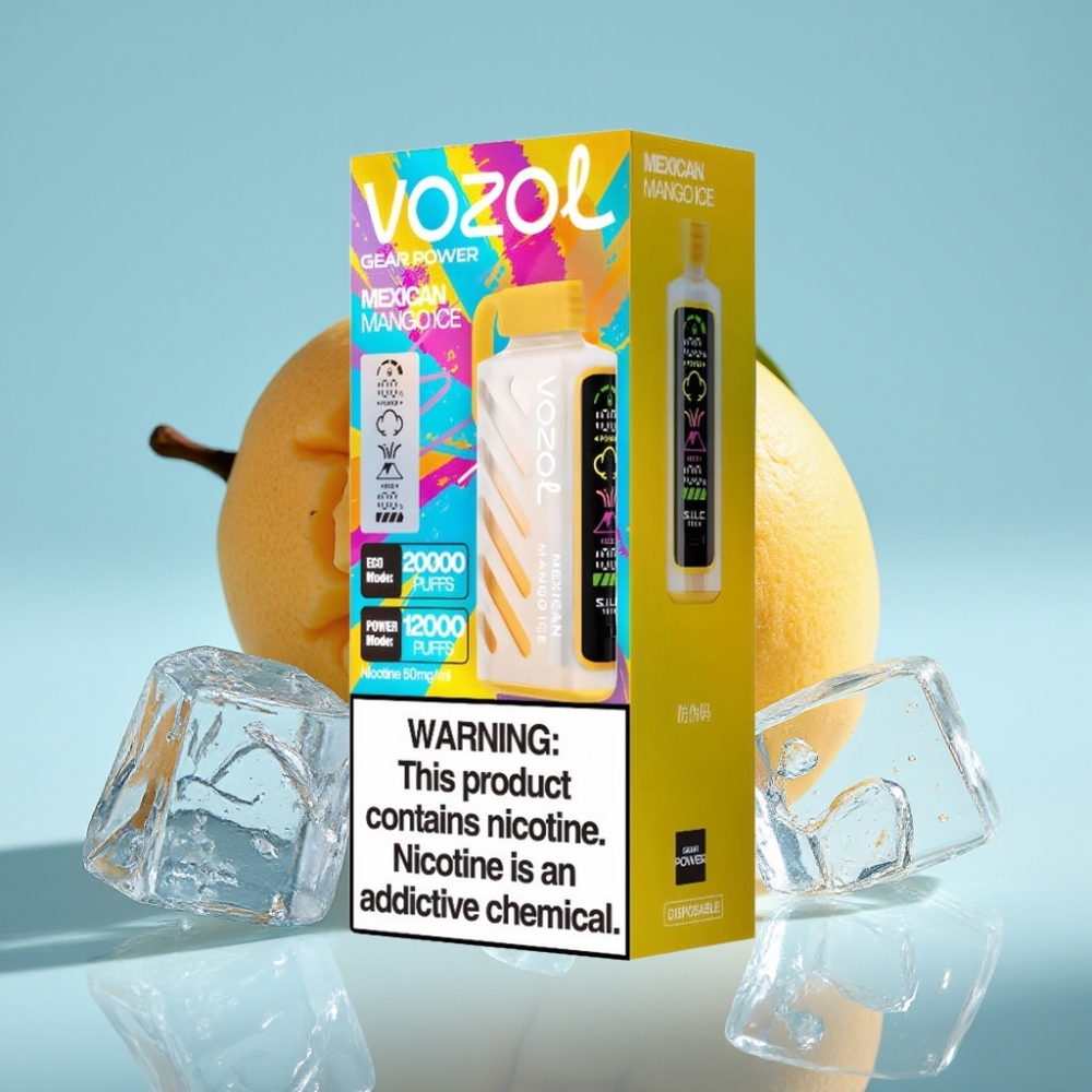 VOZOL Gear Power 20000 Puffs Chile vape Mango Mexicano Hielo Tech S.i.L.C. ECO 20000 Puffs POWER 12000 Puffs Dual Mesh Coil Pantalla Completa 20mL 5%(50mg)