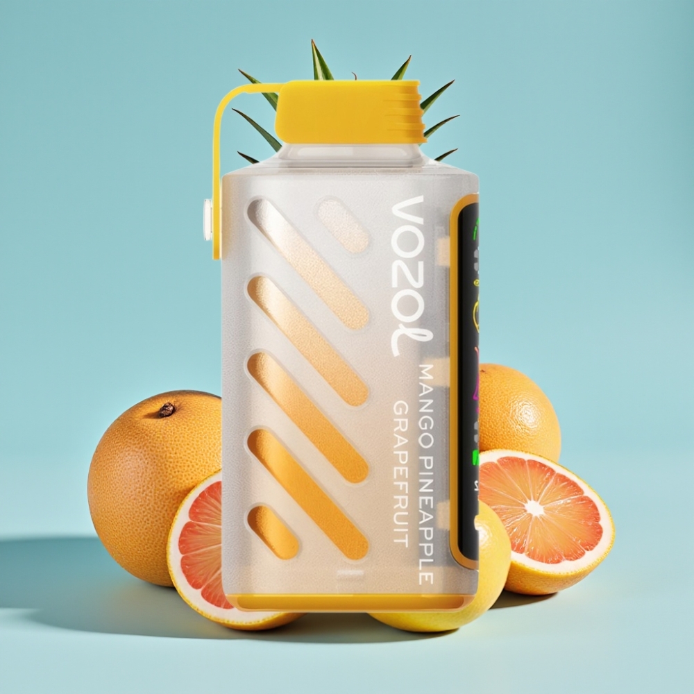 VOZOL Gear Power 20000 Puffs Chile vape S.i.L.C. Tech, 20mL, 5%(50mg), Mango Piña Pomelo, Dual Mesh Coil, Pantalla Completa, ECO 20000/POWER 12000 Puffs