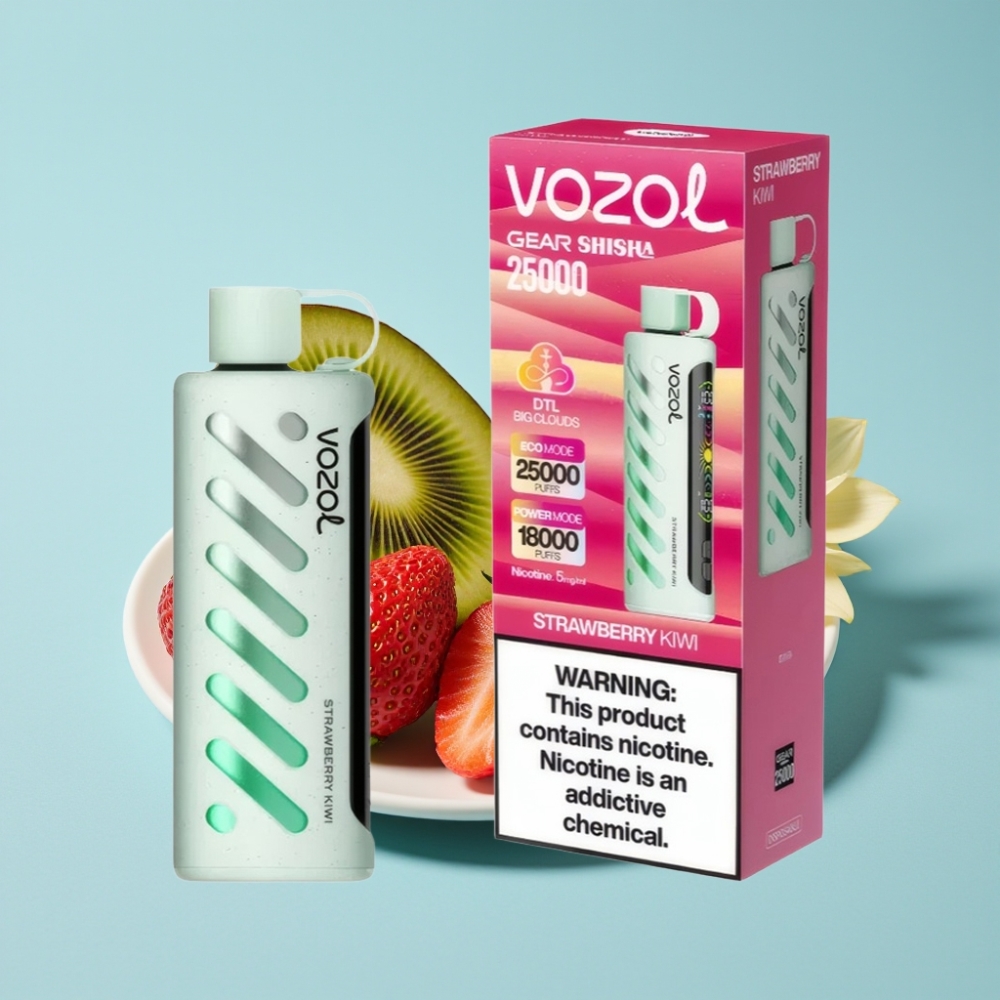 VOZOL Gear Shisha 25000 Puffs Chile Vape Fresa Kiwi 30 Sabores S.i.L.C Tech Dual Mesh 1000mAh 5mg/ml