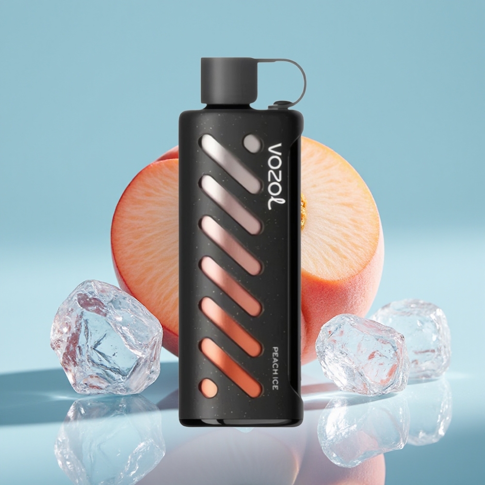 VOZOL Gear Shisha 25000 Puffs Chile Vape Sabor Melocotón Hielo, 30 Sabores, Chip S.i.L.C Tech, Doble Malla, Batería 1000mAh, Nicotina 5mg/ml