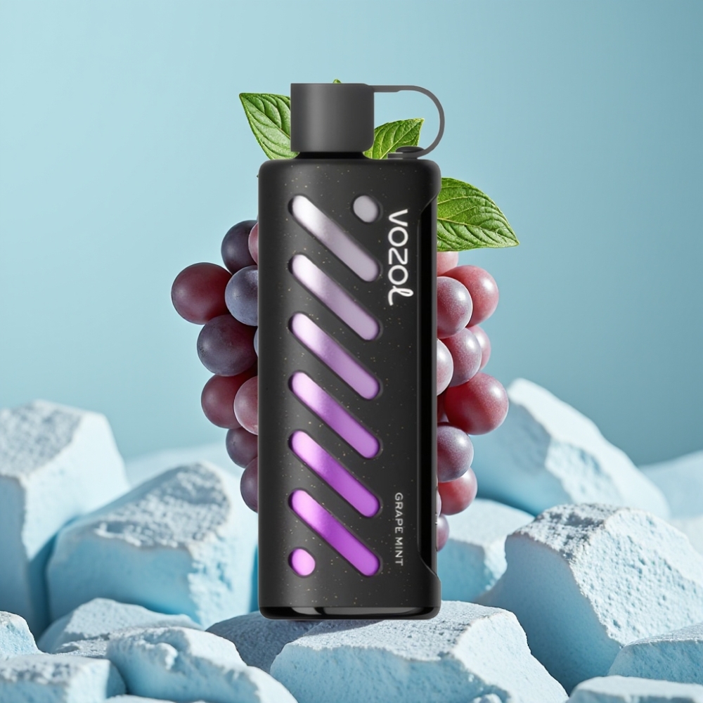 VOZOL Gear Shisha 25000 Puffs Chile Vape Sabor Uva Menta, 30 Sabores, Chip S.i.L.C, Dual Mesh, Batería 1000mAh, Nicotina 5mg/ml