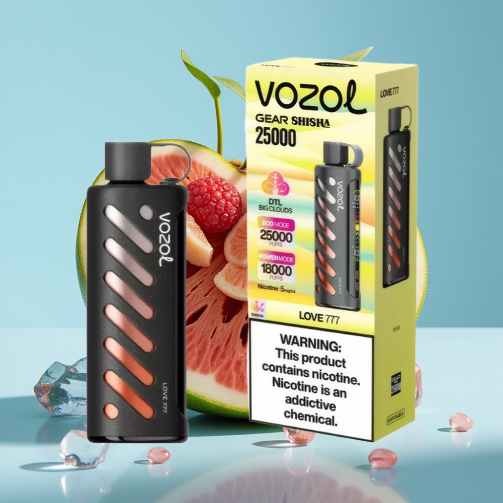 VOZOL Gear Shisha 25000 Puffs Chile vape Amor 777, 30 Sabores, S.i.L.C Tech, Dual Mesh, 1000mAh, 5mg/ml