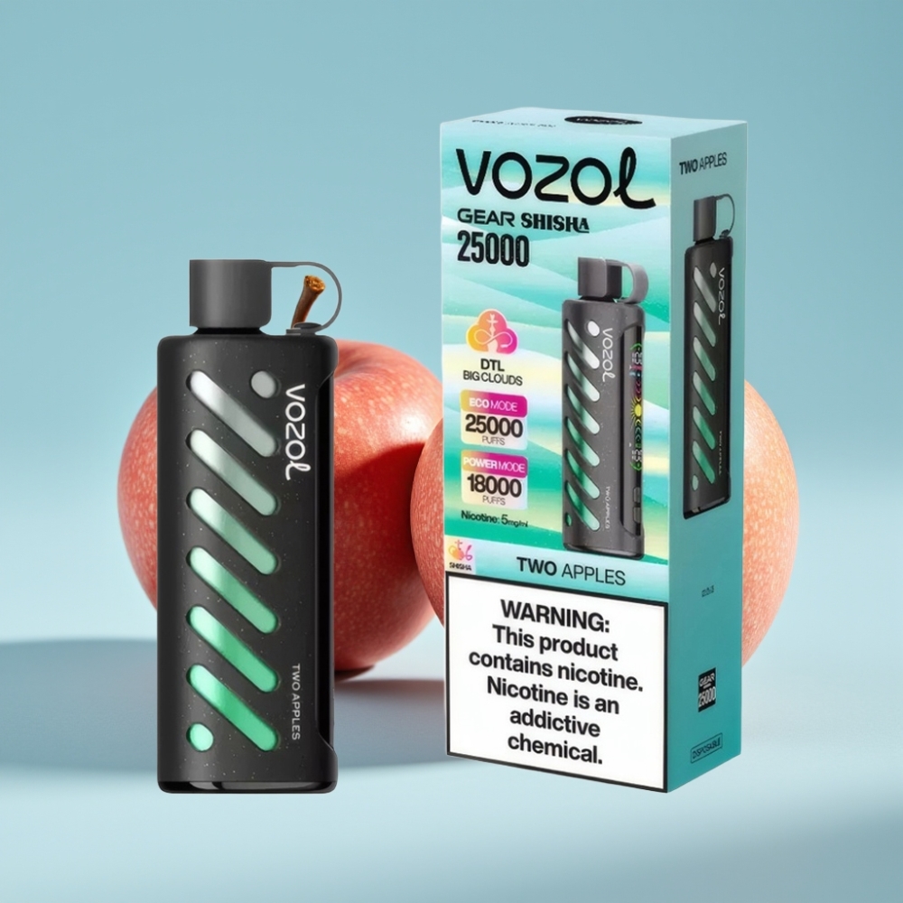 VOZOL Gear Shisha 25000 Puffs Chile vape Dos Manzanas, 30 Sabores, S.i.L.C Tech, Dual Mesh, 1000mAh, 5mg/ml