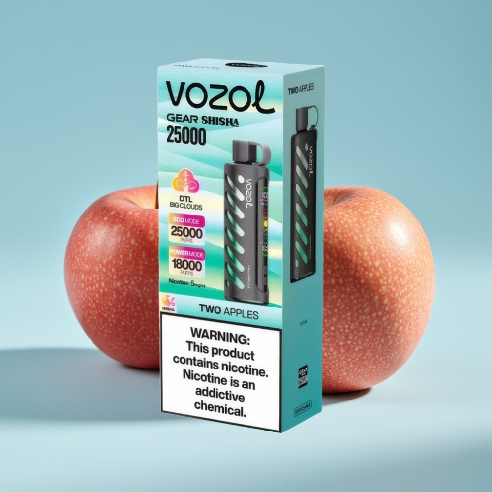 VOZOL Gear Shisha 25000 Puffs Chile vape Dos Manzanas, 30 Sabores, S.i.L.C Tech, Dual Mesh, 1000mAh, 5mg/ml