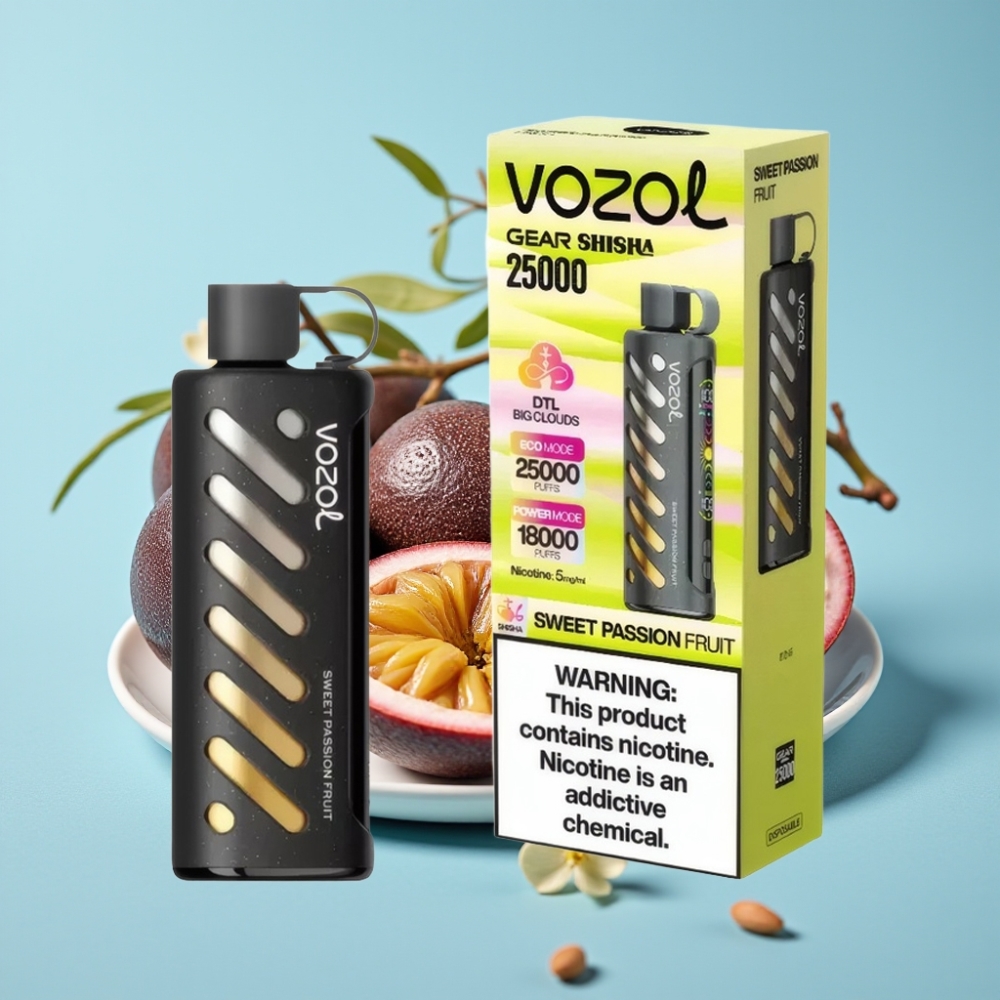 VOZOL Gear Shisha 25000 Puffs Chile vape Fruta de la Pasión Dulce, 30 Sabores, S.i.L.C Tech, Dual Mesh, 1000mAh, 5mg/ml