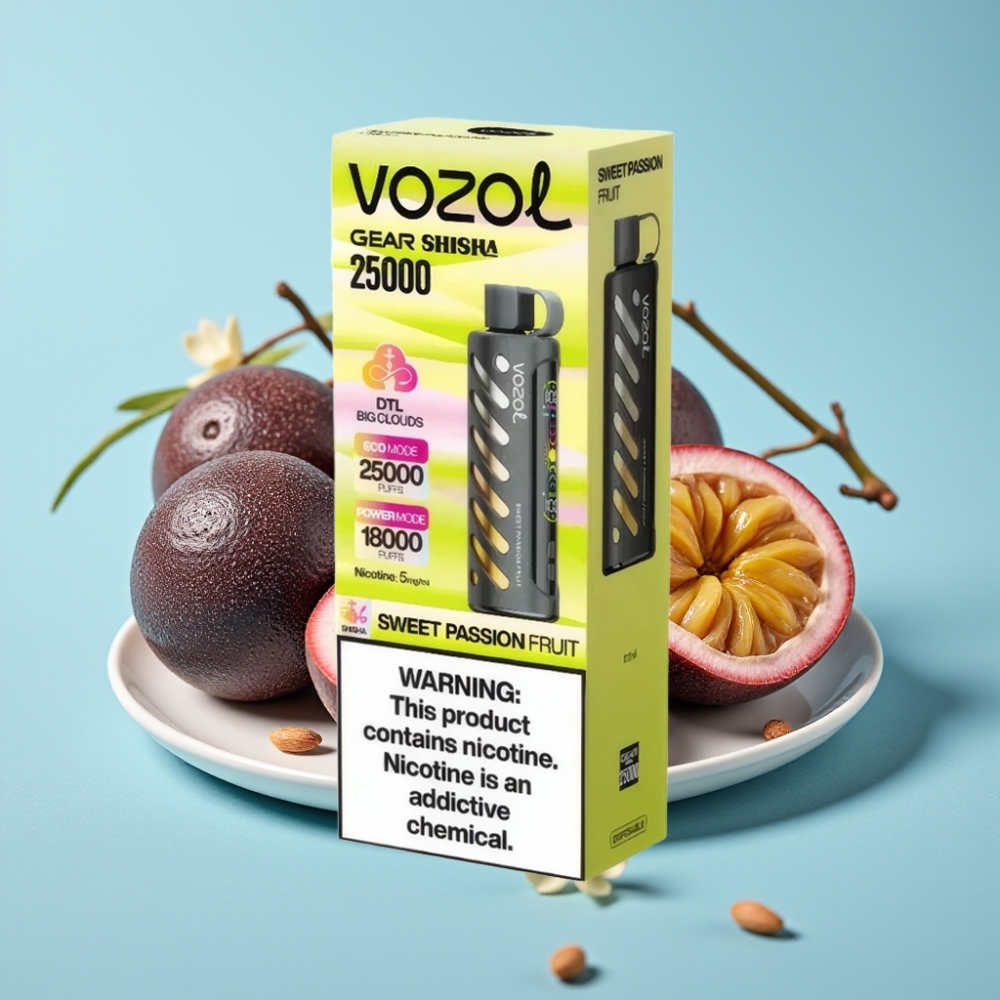 VOZOL Gear Shisha 25000 Puffs Chile vape Fruta de la Pasión Dulce, 30 Sabores, S.i.L.C Tech, Dual Mesh, 1000mAh, 5mg/ml