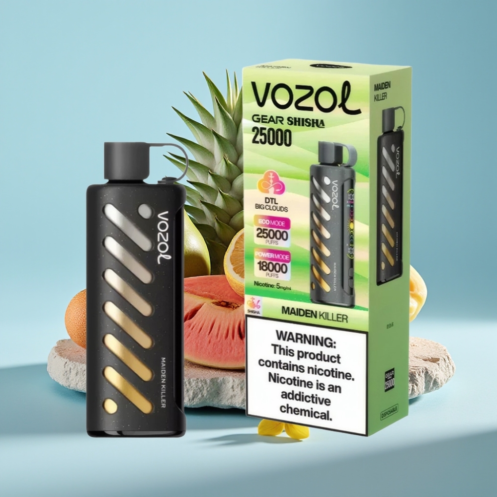 VOZOL Gear Shisha 25000 Puffs Chile vape Maiden Killer 30 Sabores, S.i.L.C Tech, Dual Mesh, 1000mAh, 5mg/ml
