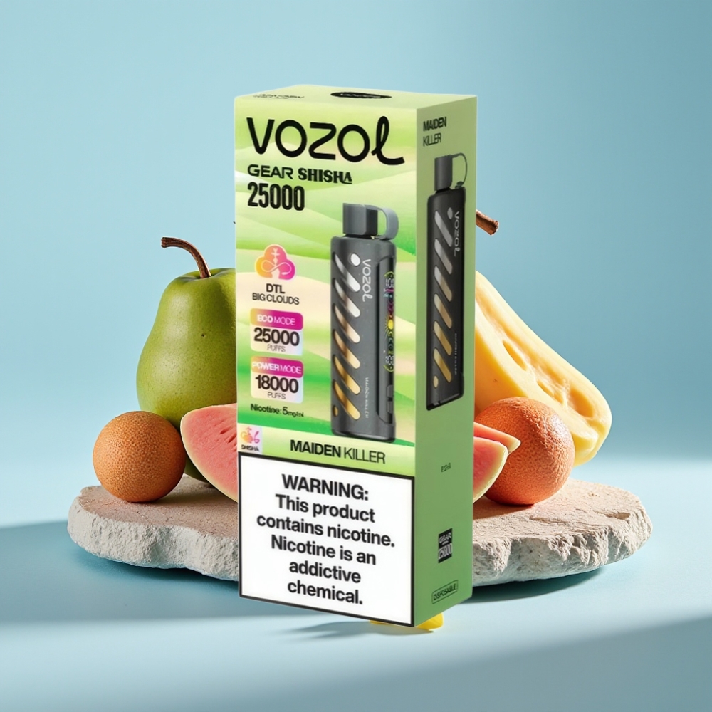 VOZOL Gear Shisha 25000 Puffs Chile vape Maiden Killer 30 Sabores, S.i.L.C Tech, Dual Mesh, 1000mAh, 5mg/ml