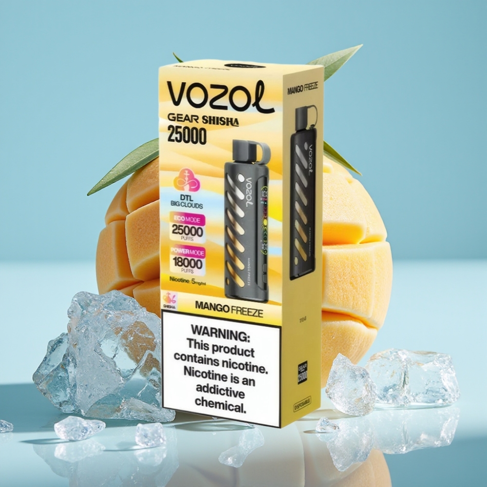 VOZOL Gear Shisha 25000 Puffs Chile vape Mango Freeze, 30 Sabores, S.i.L.C Tech, Dual Mesh, 1000mAh, 5mg/ml