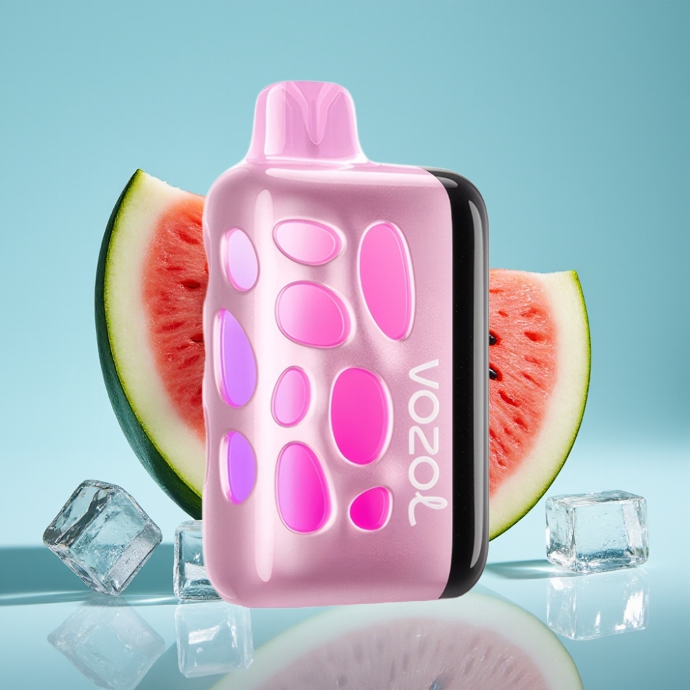 VOZOL RAVE 40000 Chile Vape Desechable Sandía Hielo: Diseño Luminoso 270°, Modo Fiesta al Ritmo, 80% Carga en 20 Min, 1000mAh