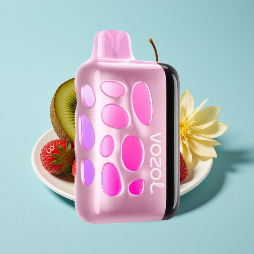 VOZOL RAVE 40000 Desechable Chile Vape - Fresa Kiwi: Diseño Brillante 270°, Modo Fiesta al Ritmo, Carga 80% en 20 Min, 20/50mg/ml Nicotina, 1000mAh