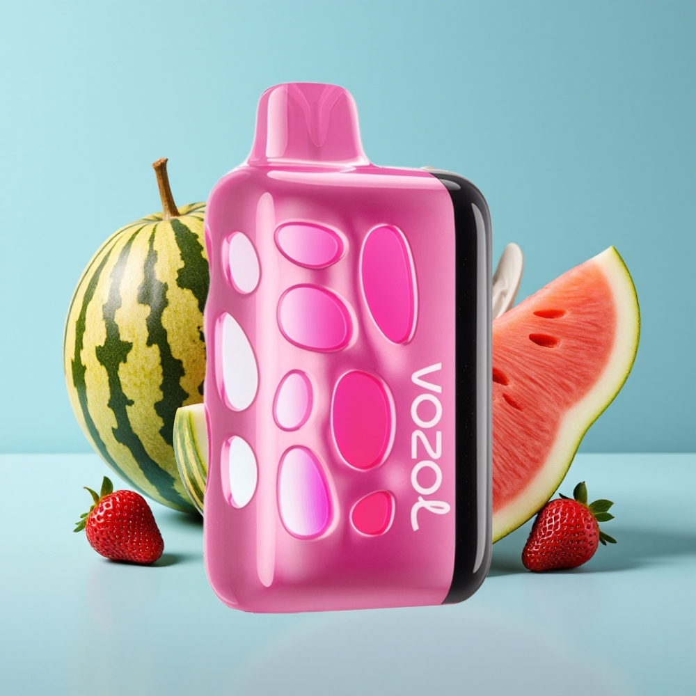VOZOL RAVE 40000 Desechable Chile Vape: Fresa Sandía, Diseño Luminoso 270°, Modo Fiesta, Carga 80% en 20 Min, 1000mAh