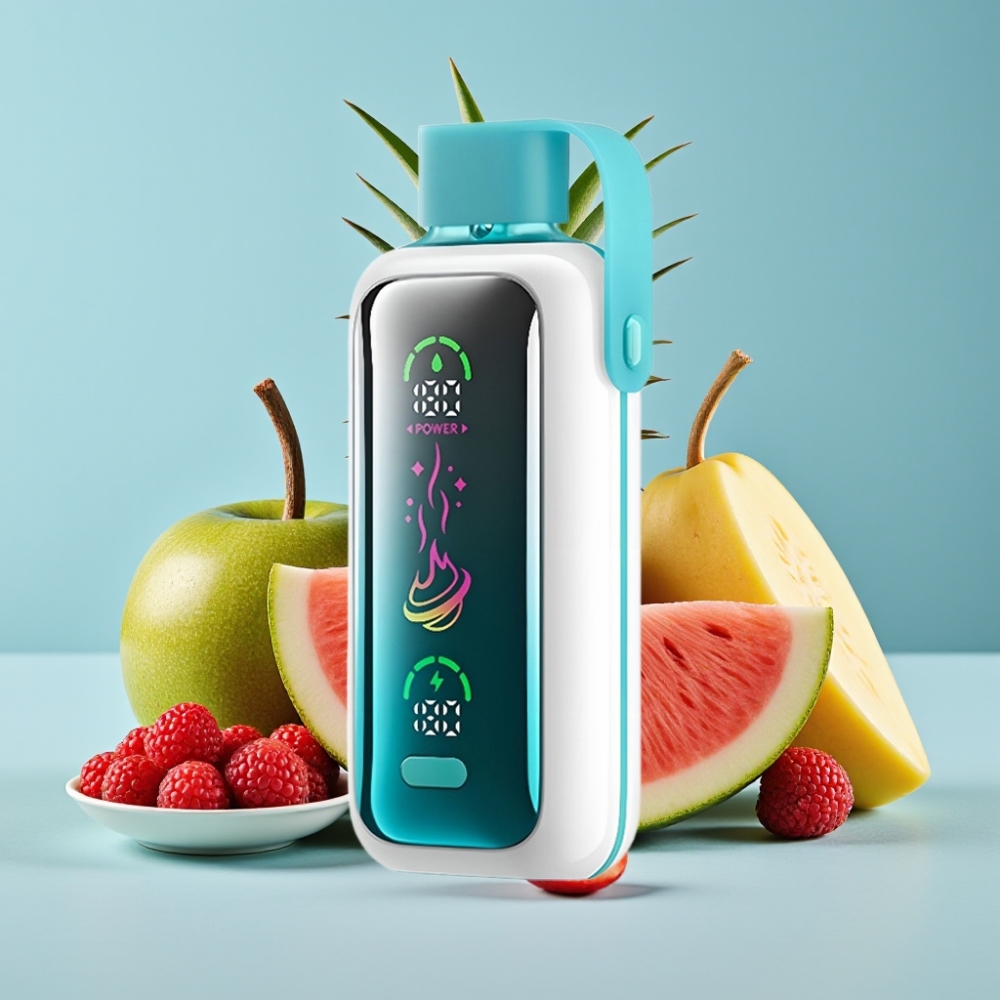 VOZOL Star 20000 Puffs Chile vape: Pantalla espejo HD 2.2", Malla dual, 650mAh, 0mg/ml-50mg/ml, Sabor Frambuesa Manzana Sandía Piña