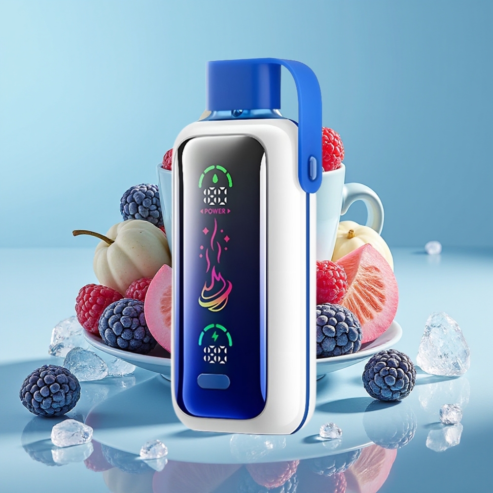 VOZOL Star 20000 Puffs Chile vape: Pantalla espejo HD 2.2", Malla dual, Batería 650mAh, Nicotina 0/20/50mg/ml, Sabor Blue Razz Ice