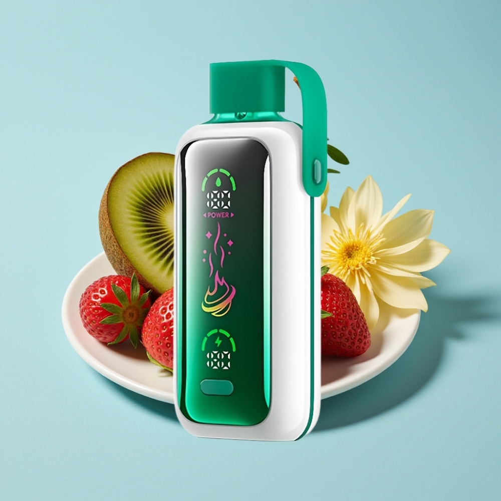 VOZOL Star 20000 Puffs Chile vape con pantalla HD 2.2", malla dual, 650mAh, nicotina 0/20/50mg/ml, sabor fresa kiwi