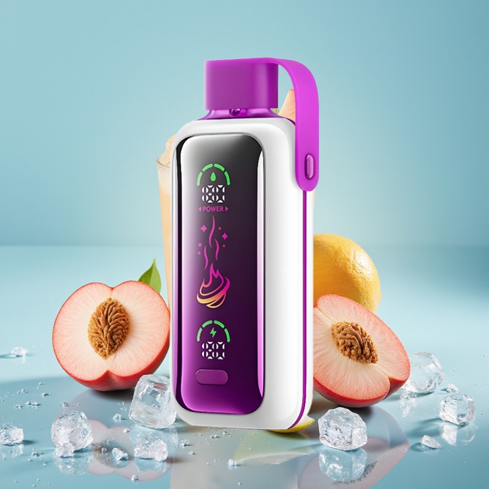 VOZOL Star 20000 Puffs Chile vape con pantalla HD espejo 2.2", malla dual, 650mAh, 0/20/50mg/ml, sabor Juice Peach Ice