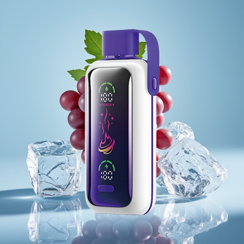 VOZOL Star 20000 Puffs Vape Desechable Chile vape con Pantalla HD 2.2", Dual Mesh, 650mAh, Nicotina 0mg/20mg/50mg, Sabor Uva Hielo