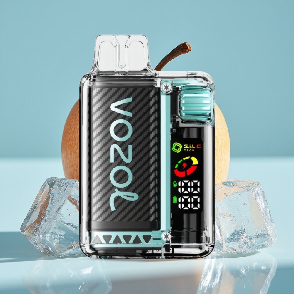 VOZOL Vista 20000 Puffs Chile Vape Recargable Manzana Ácida Hielo, Batería 650mAh, 2% Nicotina, Pantalla OLED, Bobina Dual Mesh S.i.L.C, Material 65% PCR