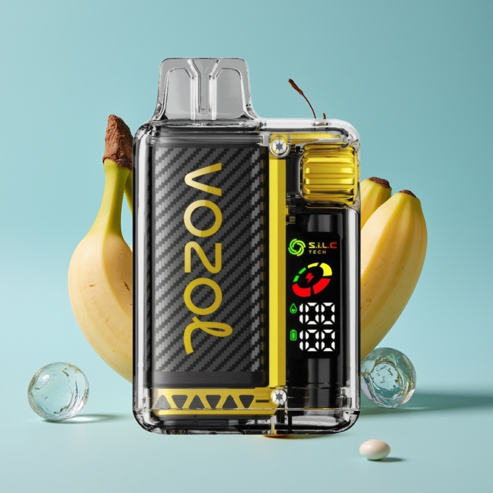 VOZOL Vista 20000 Puffs Chile Vape Recargable, Pantalla OLED, Batería 650mAh, 2% Nicotina, Sabor Fruta del Dragón Plátano Cereza, Material 65% PCR